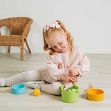 Bigjigs Toys Wooden Pots and Pans Set 7 Pieces Kids Kitchen Role Play Toy