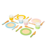 Bigjigs Toys Wooden Dinner Service Set 20 Piece Kids Pretend Play Kitchen Toy