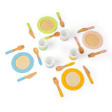Bigjigs Toys Wooden Dinner Service Set 20 Piece Kids Pretend Play Kitchen Toy