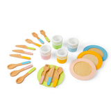 Bigjigs Toys Wooden Dinner Service Set 20 Piece Kids Pretend Play Kitchen Toy