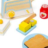 Bigjigs Toys Wooden Breakfast Set Toy Kitchen Accessories with Toaster and Play Food 18 Months Plus