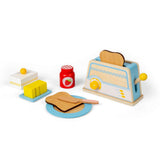 Bigjigs Toys Wooden Breakfast Set Toy Kitchen Accessories with Toaster and Play Food 18 Months Plus