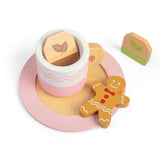 Bigjigs Toys Wooden Tea Set For Two Kids Role Play Kitchen Toy 18 Months Plus