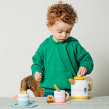 Bigjigs Toys Wooden Tea Set For Two Kids Role Play Kitchen Toy 18 Months Plus