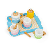 Bigjigs Toys Wooden Tea Tray Set Kids Pretend Play Kitchen Toy 10 Pieces