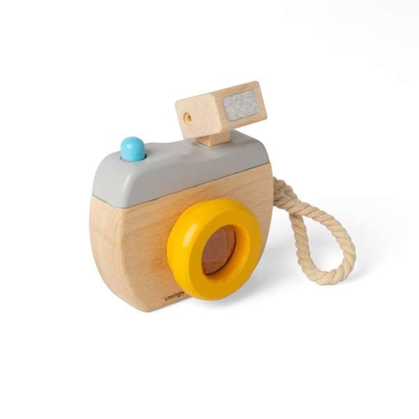 Bigjigs Toys Wooden Toy Camera with Kaleidoscope Lens for Toddlers 18 Months+
