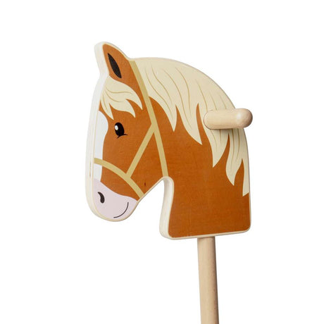Bigjigs Toys Wooden Hobby Horse Toy with Wheel for Kids 18 Months Plus