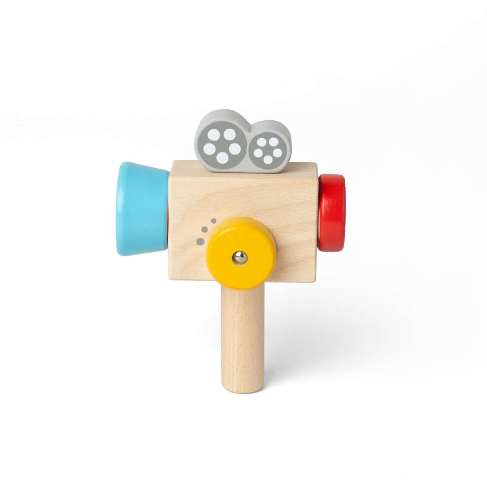 Bigjigs Toys Wooden Video Camera with Kaleidoscope Lens Kids Pretend Play Toy