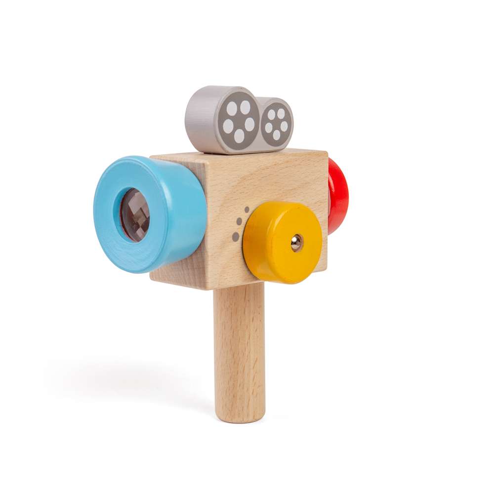 Bigjigs Toys Wooden Video Camera with Kaleidoscope Lens Kids Pretend Play Toy