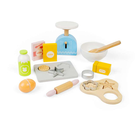 Bigjigs Toys Wooden Baking Cookies Set Kids Pretend Play Kitchen Toy with Accessories 18 Months Plus