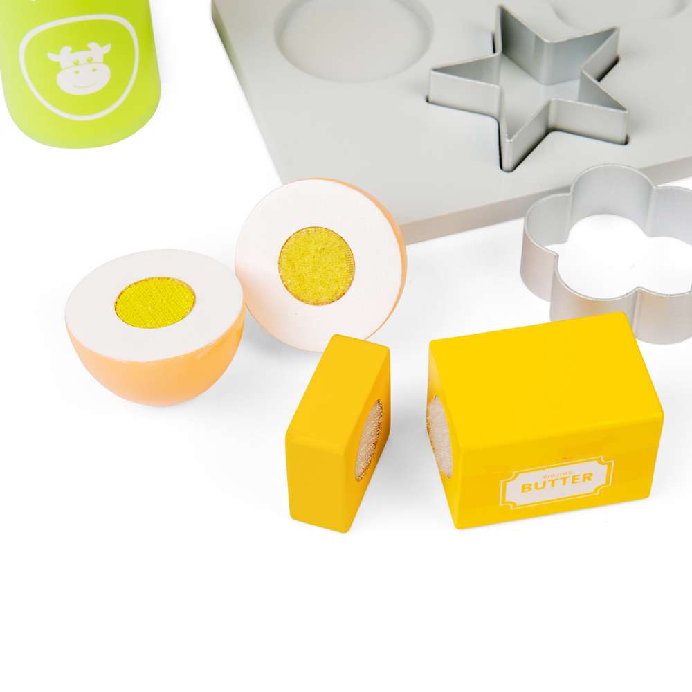 Bigjigs Toys Wooden Baking Cookies Set Kids Pretend Play Kitchen Toy with Accessories 18 Months Plus