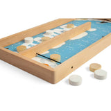 Bigjigs Toys Wooden Ice Puck Game Sustainable Arctic Animal Board Game with 11 Play Pieces for Ages 3 Plus
