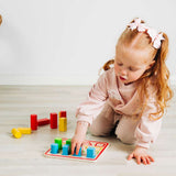 Bigjigs Toys Wooden Shape Puzzle Matching Game with 17 Play Pieces for Toddlers 12 Months Plus