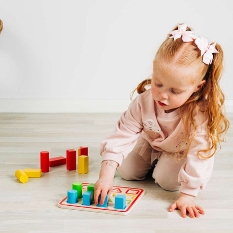 Bigjigs Toys Wooden Shape Puzzle Matching Game with 17 Play Pieces for Toddlers 12 Months Plus