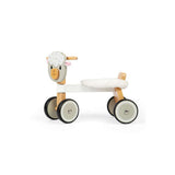 Bigjigs Toys Wooden Ride On Cow Toddler Push Along Toy with Fluffy Seat 18 Months Plus