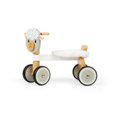 Bigjigs Toys Wooden Sheep Ride On Toy with Fluffy Seat for Toddlers 18 Months Plus