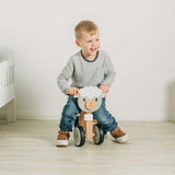 Bigjigs Toys Wooden Sheep Ride On Toy with Fluffy Seat for Toddlers 18 Months Plus