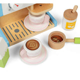 Bigjigs Toys Wooden Coffee Maker Pretend Play Kitchen Set with 11 Accessories