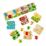 Bigjigs Toys 1-10 Tile Puzzle Wooden Educational Counting Toy for Toddlers 20 Pieces