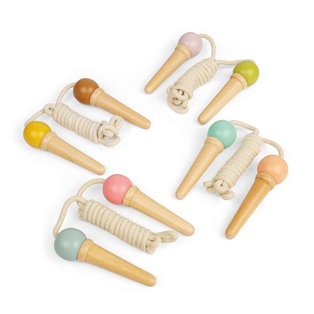 Bigjigs Toys Wooden Ice Cream Skipping Ropes 2 Pack Kids Outdoor Activity Toy 3 Years Plus