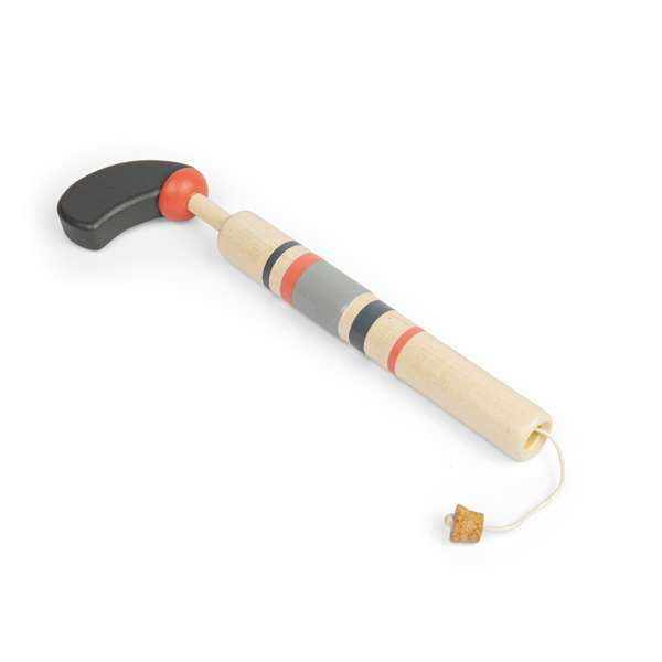 Bigjigs Toys Wooden Pop Gun Toy Sustainable Wood Grey and Red Pocket Money Toy for Kids 3 Years plus