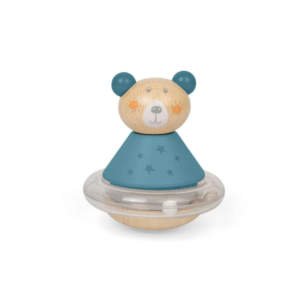 Bigjigs Toys Wooden Roly-Poly Bear Baby Rattle Sensory Toy