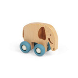 Bigjigs Toys Wooden Elephant Jungle Animal on Wheels Toddler Push Toy 12 Months Plus