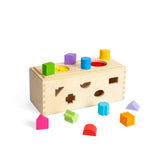 Bigjigs Toys Wooden Mystery Box Shape Sorter Sensory Toy with 10 Pieces