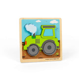 Bigjigs Toys Chunky Lift Out Tractor Puzzle Wooden Early Learning Toy 5 Pieces