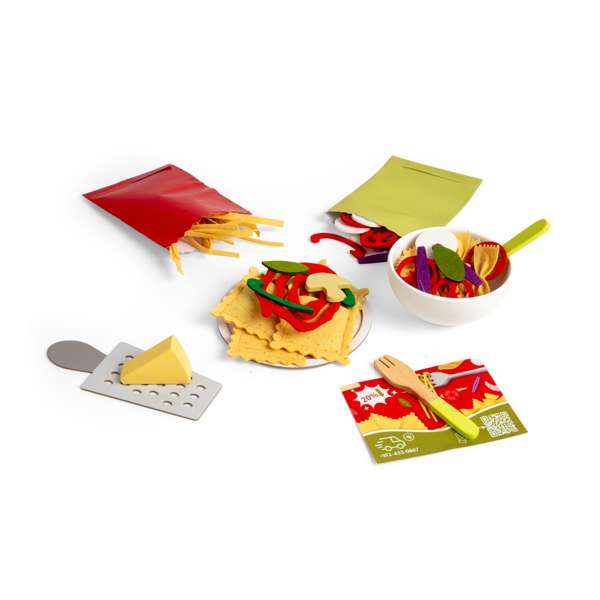 Bigjigs Toys Pasta For Two Wooden Play Food Set 64 Pieces