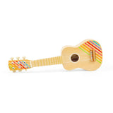 Bigjigs Toys Kids Wooden Acoustic Guitar with 6 Tunable Nylon Strings and Plectrum Star Design Toy for Ages 3 Plus