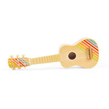 Bigjigs Toys Kids Wooden Acoustic Guitar with 6 Tunable Nylon Strings and Plectrum Star Design Toy for Ages 3 Plus