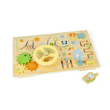 Bigjigs Toys Wooden Jungle Busy Board Activity Centre for Toddlers 12 Months Plus