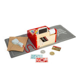 Bigjigs Toys Wooden Shop Till with Mini Scanner and Pretend Money Toy Kitchen Accessories For Kids