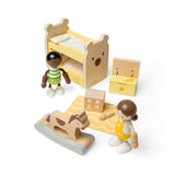 Bigjigs Toys Wooden Kids Bedroom Set 9 Piece Dolls House Furniture Accessory Set