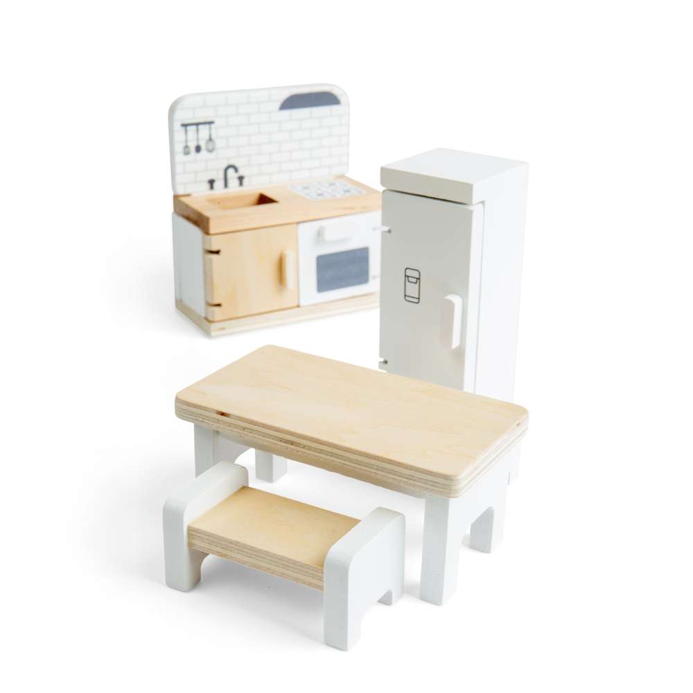 Bigjigs Toys Wooden Dolls House Kitchen Set 5 Pieces 3+ Years