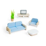 Bigjigs Toys Wooden Dolls House Furniture Living Room Set 5 Pieces