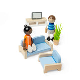 Bigjigs Toys Wooden Dolls House Furniture Living Room Set 5 Pieces