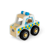 Bigjigs Toys Wooden Mini Police Car Toy for Toddlers 12 Months Plus