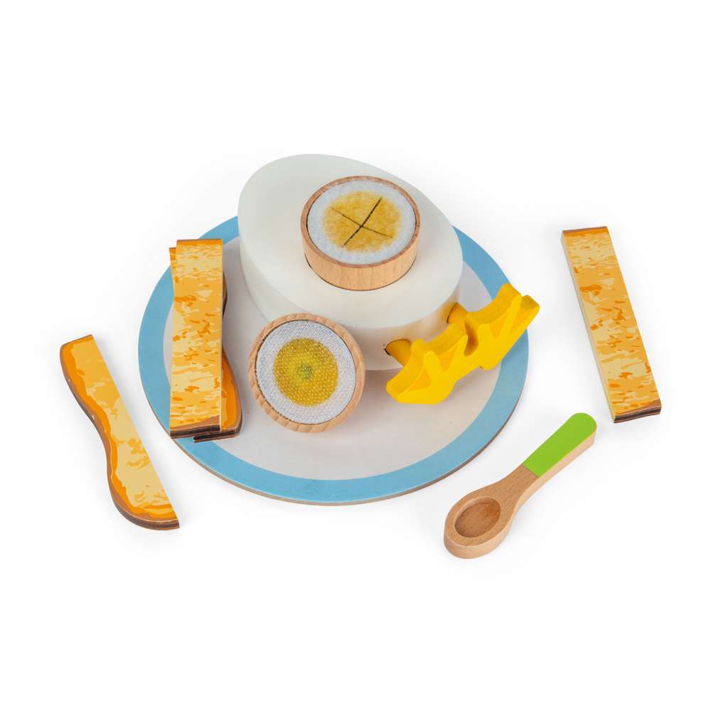 Bigjigs Toys Dippy Egg Wooden Breakfast Play Food Set 9 Pieces