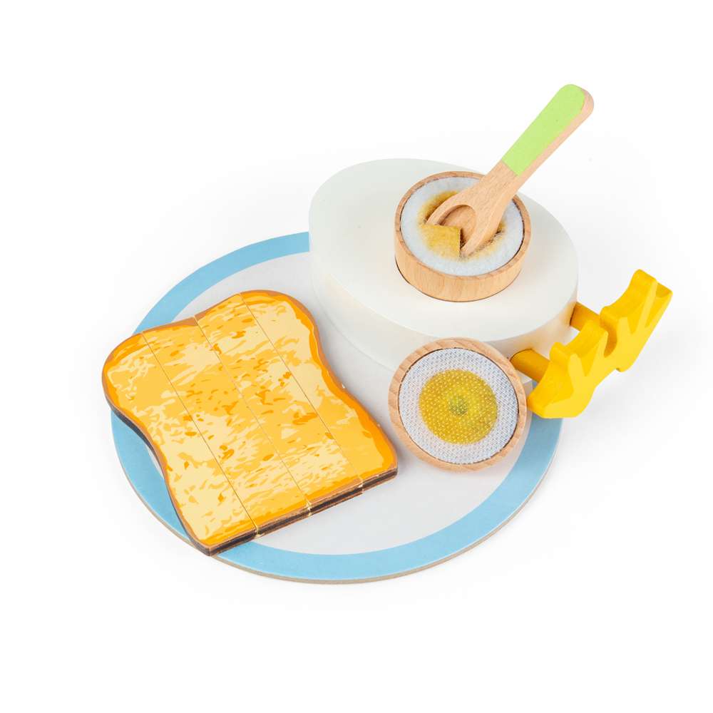 Bigjigs Toys Dippy Egg Wooden Breakfast Play Food Set 9 Pieces