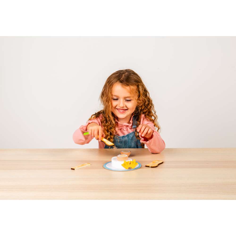 Bigjigs Toys Dippy Egg Wooden Breakfast Play Food Set 9 Pieces