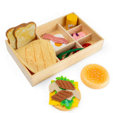 Bigjigs Toys Deli Set Wooden and Felt Play Food 30 Pieces