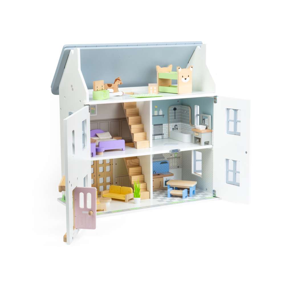 Bigjigs Toys Wooden Dolls House Furniture Set 31 Play Pieces