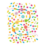 Bigjigs Toys Summer Flowers Jewellery Making Kit with 164 Wooden Beads for Ages 3+