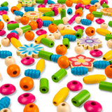 Bigjigs Toys Summer Flowers Jewellery Making Kit with 164 Wooden Beads for Ages 3+
