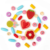 Bigjigs Toys Cheerful Charms Wooden Jewellery Making Kit with 164 Beads for Kids 3 Years plus