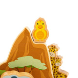 Bigjigs Toys Safari Wooden Wobble Board Balance Toy with 10 Animal Pieces for Toddlers 18 Months Plus
