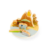 Bigjigs Toys Safari Wooden Wobble Board Balance Toy with 10 Animal Pieces for Toddlers 18 Months Plus