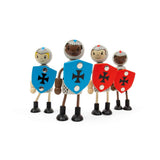 Bigjigs Toys Medieval Knights Wooden Mini Dolls Playset with 4 Poseable Figures